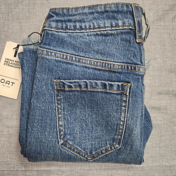 Oat New York raw hem distresses blue Denim jeans size 25 NWT - Picture 8 of 8